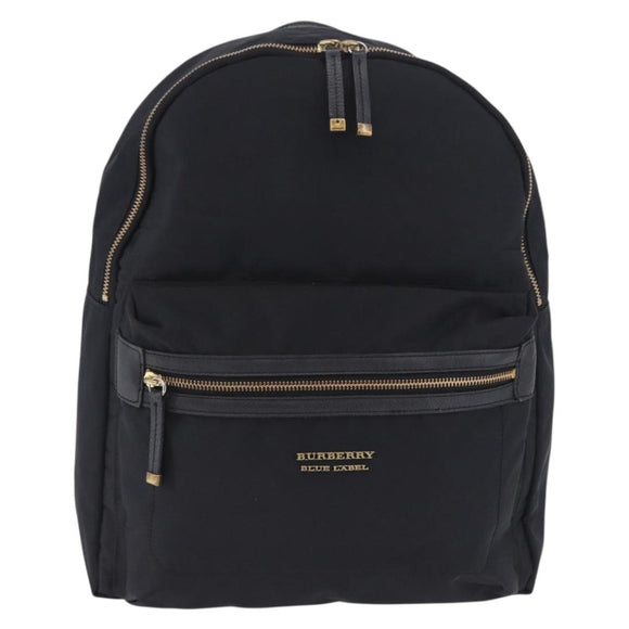 BURBERRY Backpack Nylon Black Gold Tone Auth ti4024
