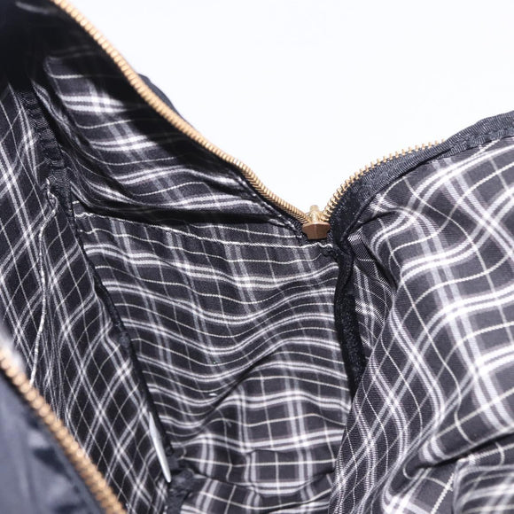 BURBERRY Backpack Nylon Black Gold Tone Auth ti4024
