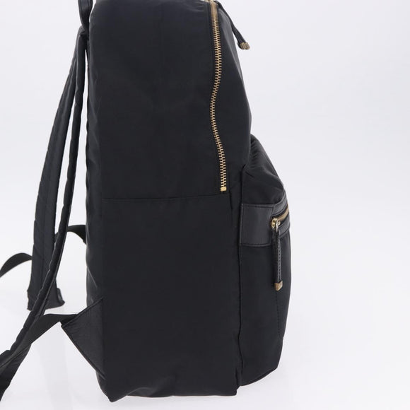 BURBERRY Backpack Nylon Black Gold Tone Auth ti4024