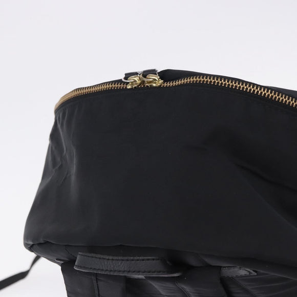 BURBERRY Backpack Nylon Black Gold Tone Auth ti4024