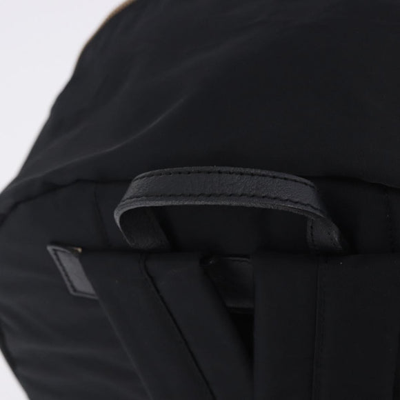 BURBERRY Backpack Nylon Black Gold Tone Auth ti4024