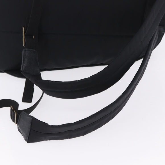 BURBERRY Backpack Nylon Black Gold Tone Auth ti4024