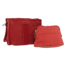 HERMES Pouch Cotton 2 Set Red Auth ti4025-1