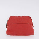 HERMES Pouch Cotton 2 Set Red Auth ti4025-10