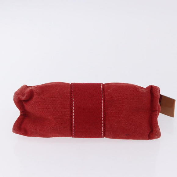 HERMES Pouch Cotton 2 Set Red Auth ti4025