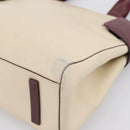 PRADA Hand Bag Leather White Red Auth ti4026-10