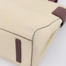 PRADA Hand Bag Leather White Red Auth ti4026-12