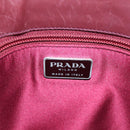 PRADA Hand Bag Leather White Red Auth ti4026-14
