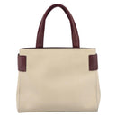 PRADA Hand Bag Leather White Red Auth ti4026-3