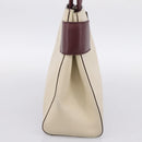 PRADA Hand Bag Leather White Red Auth ti4026-4