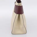 PRADA Hand Bag Leather White Red Auth ti4026-5