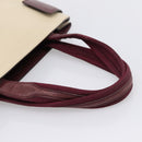 PRADA Hand Bag Leather White Red Auth ti4026-7