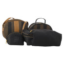 FENDI Pecan Canvas Hand Bag Shoulder Bag 4 Set Black Brown Auth ti4031-1
