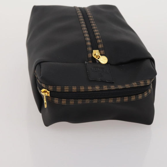 FENDI Pecan Canvas Hand Bag Shoulder Bag 4 Set Black Brown Auth ti4031