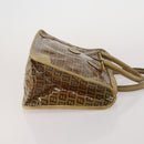 FENDI Zucchino Hand Bag Shoulder Bag PVC 2 Set Brown Gold Tone Auth ti4032-4