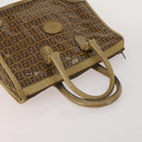 FENDI Zucchino Hand Bag Shoulder Bag PVC 2 Set Brown Gold Tone Auth ti4032-5