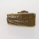 FENDI Zucchino Hand Bag Shoulder Bag PVC 2 Set Brown Gold Tone Auth ti4032-7