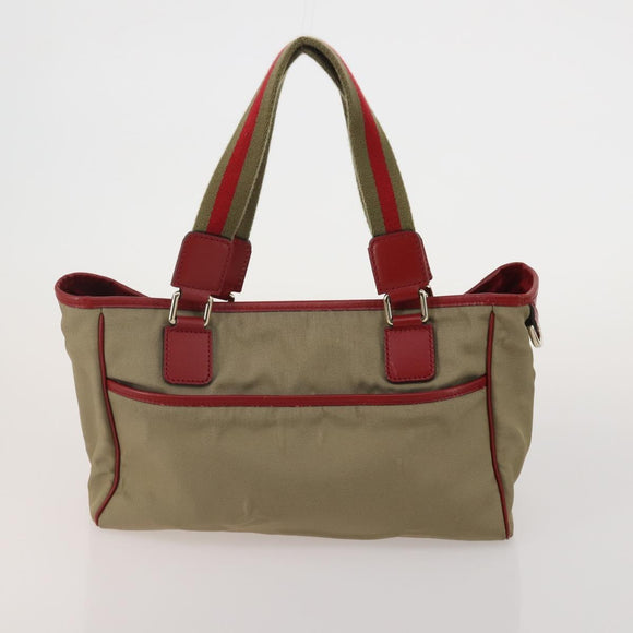 GUCCI GG Web Sherry Line Tote Bag Hand Bag 4 Set Beige Brown Auth ti4033