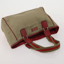 GUCCI GG Web Sherry Line Tote Bag Hand Bag 4 Set Beige Brown Auth ti4033-18