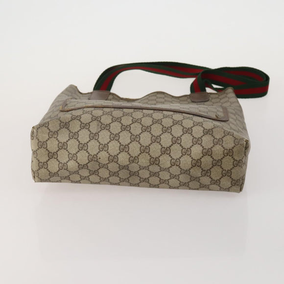 GUCCI GG Web Sherry Line Tote Bag Hand Bag 4 Set Beige Brown Auth ti4033