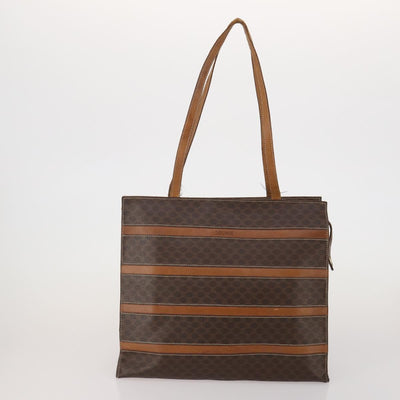 CELINE Bally Macadam Tote Bag Shoulder Bag Leather PVC 4 Set Brown Auth ti4036 - 0
