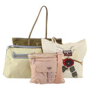 PRADA Shoulder Bag Tote Bag Nylon 4 Set Khaki Pink Auth ti4038-1