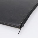 HERMES Clutch Bag Leather Black Auth ti4044-10