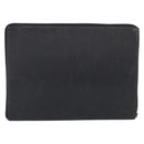 HERMES Clutch Bag Leather Black Auth ti4044-3