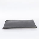HERMES Clutch Bag Leather Black Auth ti4044-7