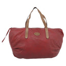GUCCI Hand Bag Canvas Vinyl 2 Set Red Black Auth ti4047-2