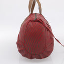 GUCCI Hand Bag Canvas Vinyl 2 Set Red Black Auth ti4047-4