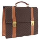 CELINE Macadam Business Bag PVC Brown Gold Tone Auth ti4052-1