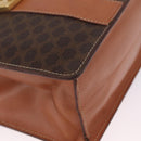 CELINE Macadam Business Bag PVC Brown Gold Tone Auth ti4052-10