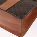 CELINE Macadam Business Bag PVC Brown Gold Tone Auth ti4052-11