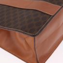 CELINE Macadam Business Bag PVC Brown Gold Tone Auth ti4052-12
