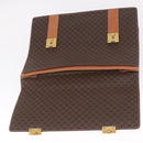 CELINE Macadam Business Bag PVC Brown Gold Tone Auth ti4052-16