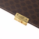 CELINE Macadam Business Bag PVC Brown Gold Tone Auth ti4052-17