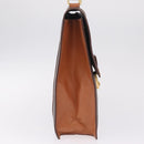 CELINE Macadam Business Bag PVC Brown Gold Tone Auth ti4052-5