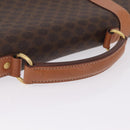 CELINE Macadam Business Bag PVC Brown Gold Tone Auth ti4052-7