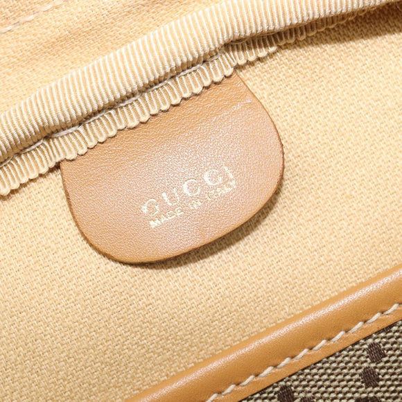 GUCCI GG Canvas Boston Bag Khaki Gold Tone 010 615 3651 Auth ti4055