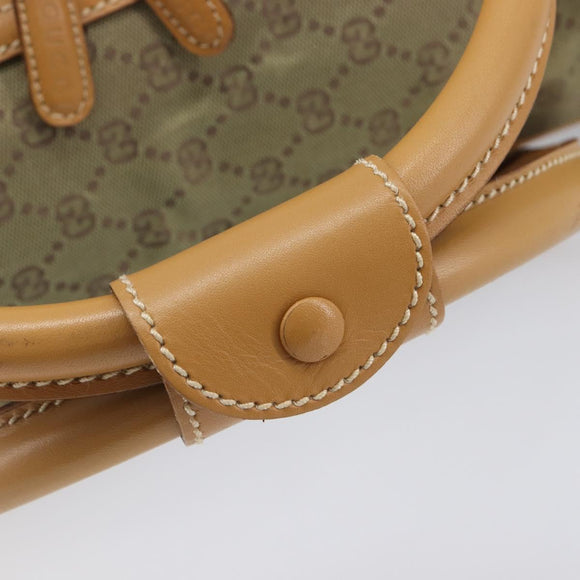 GUCCI GG Canvas Boston Bag Khaki Gold Tone 010 615 3651 Auth ti4055