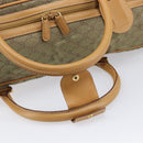 GUCCI GG Canvas Boston Bag Khaki Gold Tone 010 615 3651 Auth ti4055-9