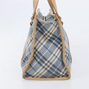 BURBERRY Nova Check Blue Label Hand Bag Canvas Nylon 2 Set Blue Auth ti4061-4