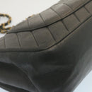 CHANEL Mademoiselle Turn Lock Flap Shoulder Bag Lamb Skin Black CC Auth ai677AV-15