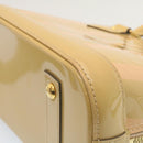 LOUIS VUITTON Vernis Rayures Alma BB Hand Bag 2way Beige Pink M90970 Auth ai678M-14