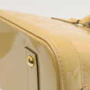 LOUIS VUITTON Vernis Rayures Alma BB Hand Bag 2way Beige Pink M90970 Auth ai678AM-16