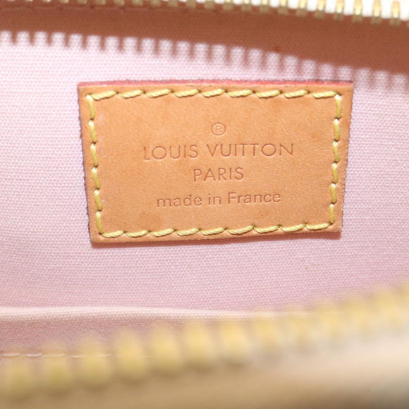 LOUIS VUITTON Vernis Rayures Alma BB Hand Bag 2way Beige Pink M90970 Auth ai678AM