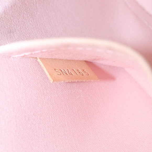 LOUIS VUITTON Vernis Rayures Alma BB Hand Bag 2way Beige Pink M90970 Auth ai678M
