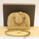 LOUIS VUITTON Vernis Rayures Alma BB Hand Bag 2way Beige Pink M90970 Auth ai678M-12