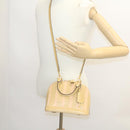 LOUIS VUITTON Vernis Rayures Alma BB Hand Bag 2way Beige Pink M90970 Auth ai678AM-27